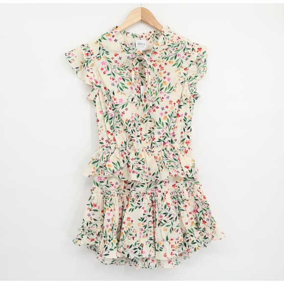 Misa Los Angeles Dresses & Skirts - MISA Los Angeles Iliana Spring Ditsy Ruffled Mini Cotton Dress Sz XS NEW